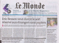 Le Monde, samedi 13 février 2010