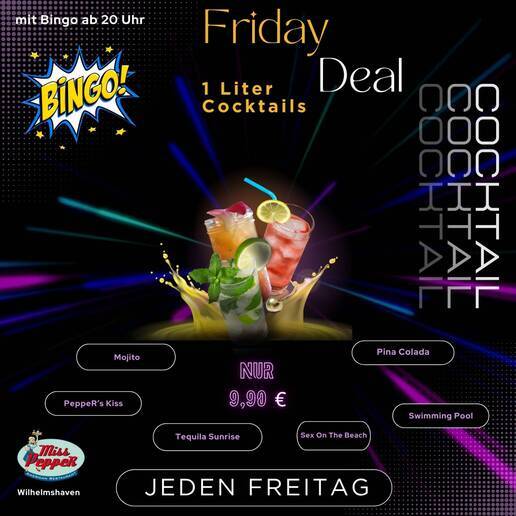 Friday Cocktail Deal mit Bingo